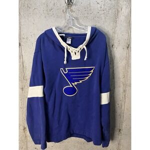 St Louis Blues NHL Hockey Hoodie-Old Time Hockey Embroidered Vintage Style Men M
